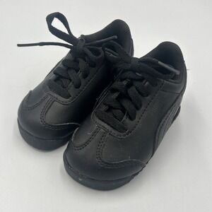 PUMA Roma‎ Basic Black Sneaker Shoe UNISEX SIZE 5c Lace Up